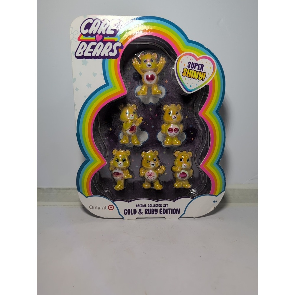 Care Bears Super Shiny Gold & Ruby Edition Collector 6-Pack New Target Exclusive
